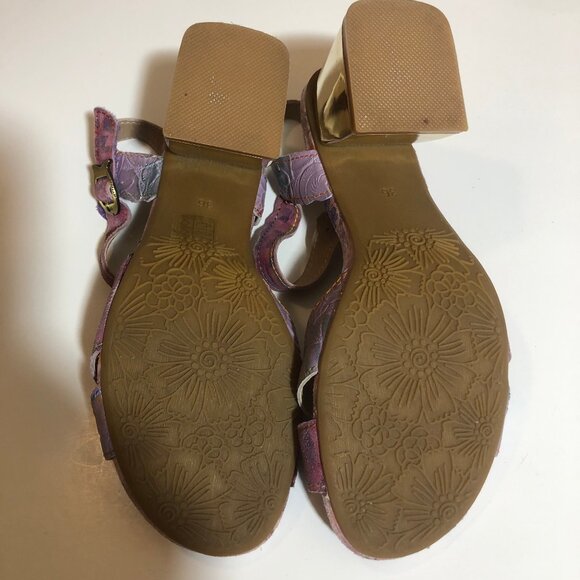 L’Artiste by Spring Step Sandals – Handcrafted Leather Floral Heel - Picture 6 of 14